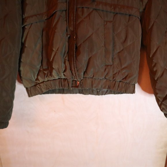 Angel Kiss Army Green Puffer Jacket With Hoodie - Picture 3 of 6